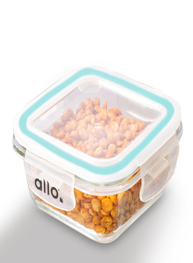 Allo FoodSafe Glass Lunch Box for Office with Leakproof Lock, Microwave Safe Airtight Leakproof Tiffin Box for Men & Women, Kitchen Container,Set of 1, 320ML (White) - Image 1